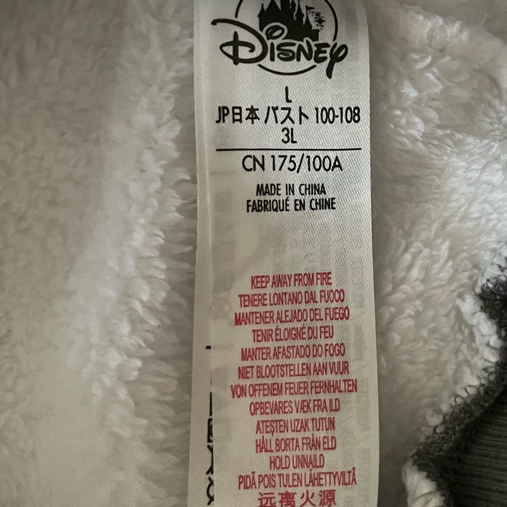 Disney Fleece Sweatshirt Women’s L Long Sleeve Gray/White Pullover Round Neck - Picture 8 of 12